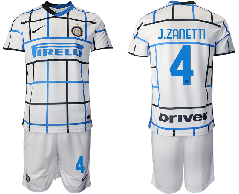 Men 2020-2021 club Inter milan away #4 white Soccer Jerseys->inter milan jersey->Soccer Club Jersey